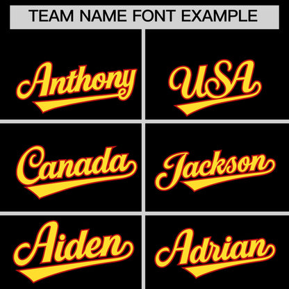 Custom Red Gold Reversible Baseball Jersey Classic Style Two-Button Team Uniform