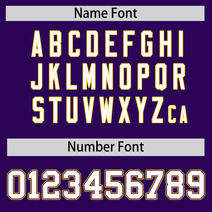 Custom White Gold Purple Reversible Baseball Jersey Classic Style Two-Button Team Uniform