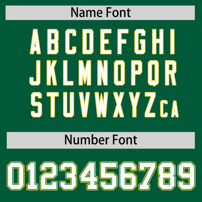 Custom White Gold Kelly Green Reversible Baseball Jersey Classic Style Two-Button Team Uniform