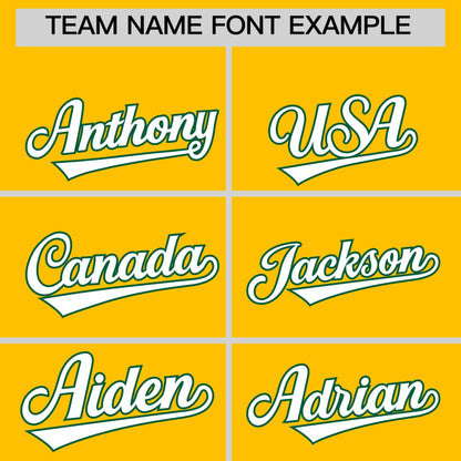 Custom White Kelly Green Gold Reversible Baseball Jersey Classic Style Two-Button Team Uniform