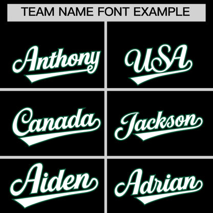 Custom White Kelly Green Black Reversible Baseball Jersey Classic Style Two-Button Team Uniform