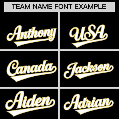 Custom White Old Gold Black Reversible Baseball Jersey Classic Style Two-Button Team Uniform