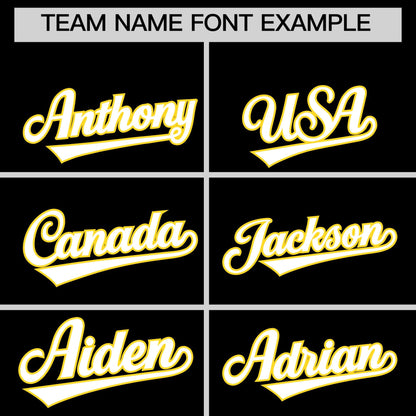 Custom White Gold Black Reversible Baseball Jersey Classic Style Two-Button Team Uniform