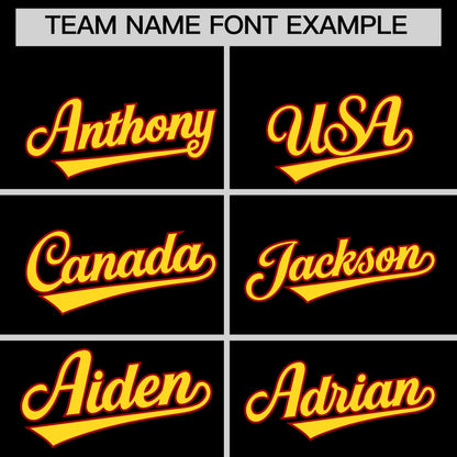 Custom Red Gold White Reversible Baseball Jersey Classic Style Two-Button Team Uniform