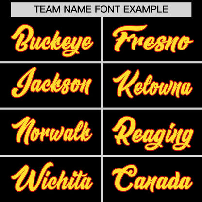 Custom Red Gold Reversible Baseball Jersey Classic Style Two-Button Team Uniform
