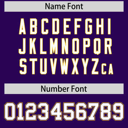 Custom White Gold Purple Reversible Baseball Jersey Classic Style Two-Button Team Uniform