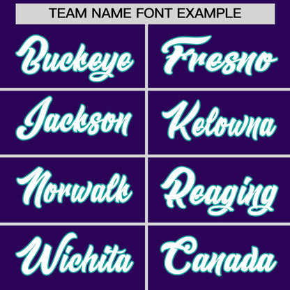 Custom White Aqua Purple Reversible Baseball Jersey Classic Style Two-Button Team Uniform