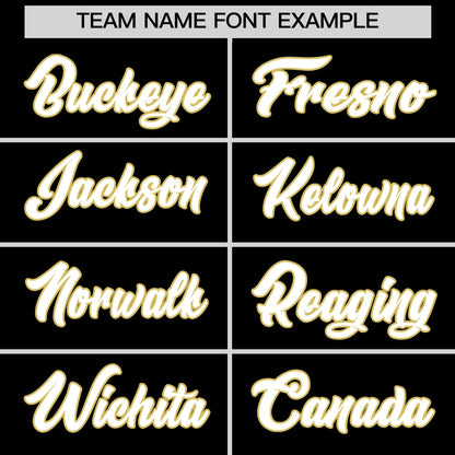 Custom White Old Gold Black Reversible Baseball Jersey Classic Style Two-Button Team Uniform