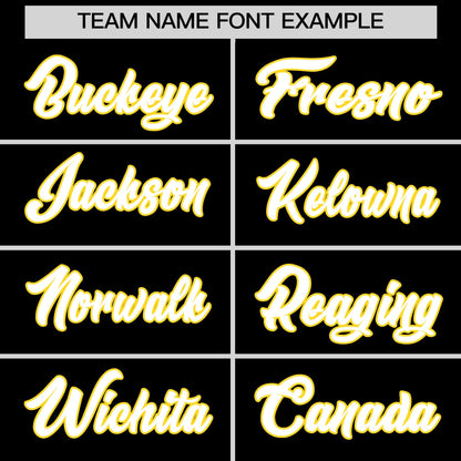 Custom White Gold Black Reversible Baseball Jersey Classic Style Two-Button Team Uniform