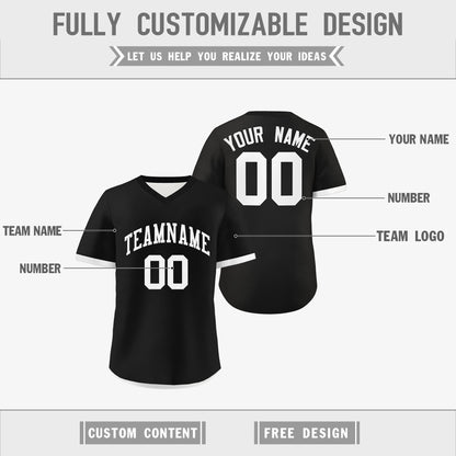 Custom Black White Reversible Pullover Baseball Jersey Classic Style Breathable
