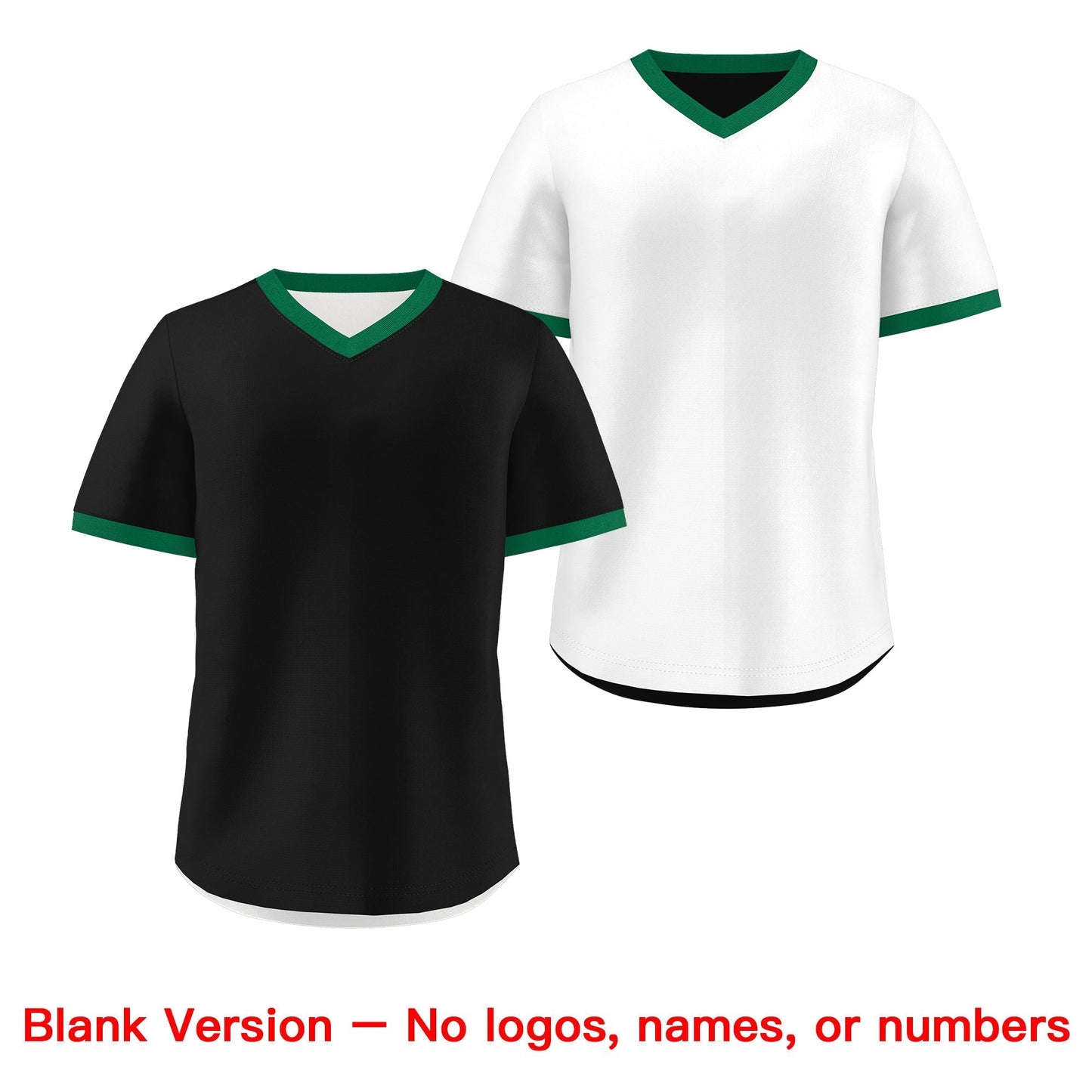 Custom White Black Kelly Green Reversible Pullover Baseball Jersey Classic Style Breathable