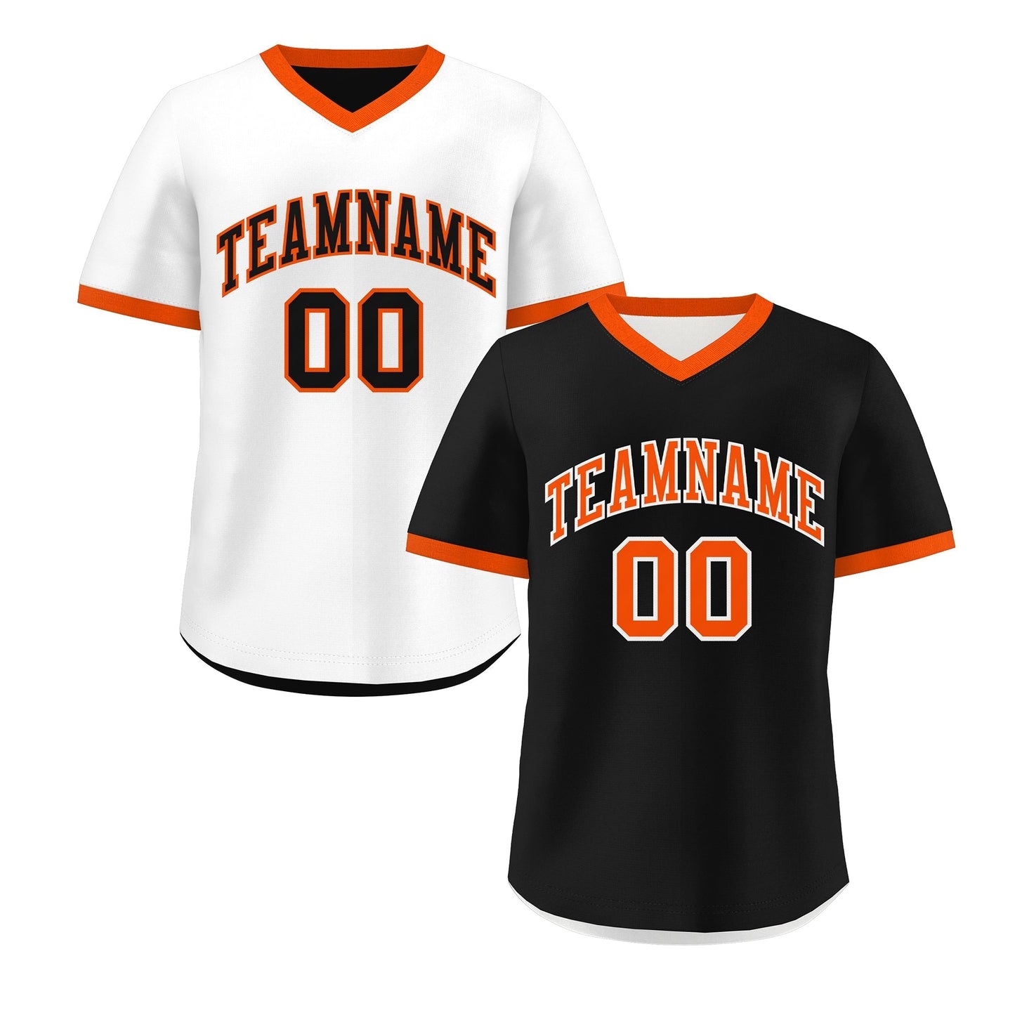 Custom Black White Reversible Pullover Baseball Jersey Classic Style Lightweight
