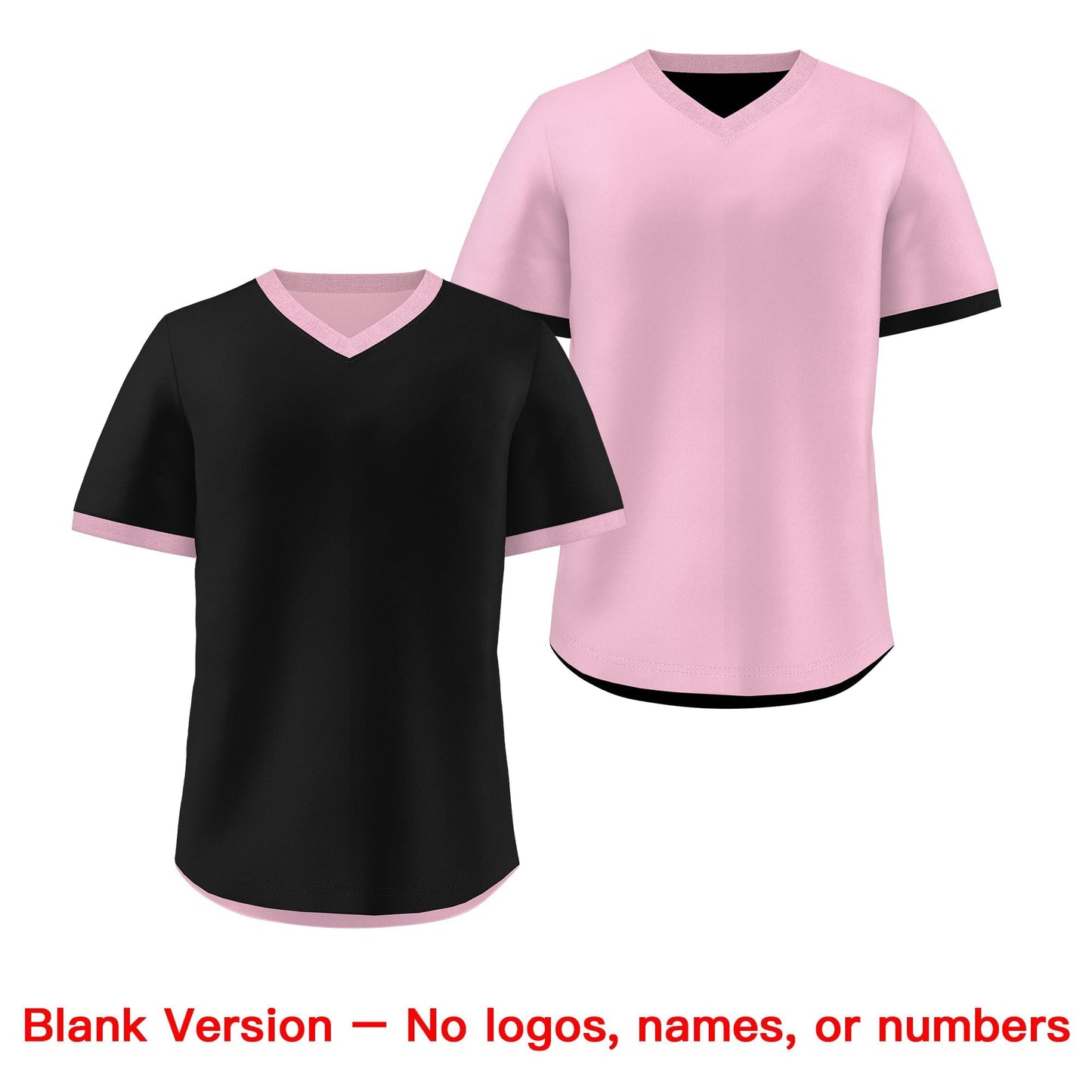 Custom Light Pink Black Reversible Pullover Baseball Jersey Classic Style Breathable