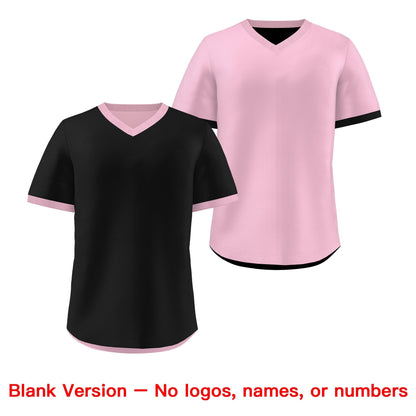 Custom Light Pink Black Reversible Pullover Baseball Jersey Classic Style Breathable