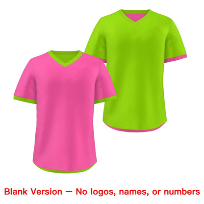 Custom Neon Green Pink Reversible Pullover Baseball Jersey Classic Style Quick Dry