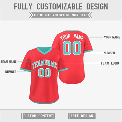 Custom Teal Neon Green Reversible Pullover Baseball Jersey Classic Style Lightweight