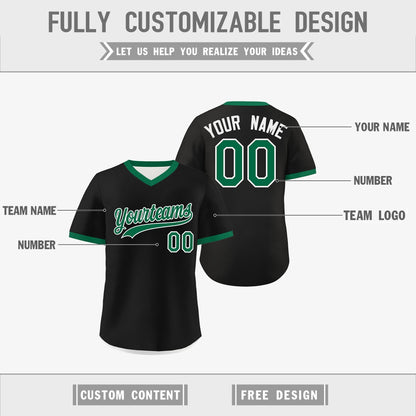 Custom White Black Kelly Green Reversible Pullover Baseball Jersey Classic Style Breathable