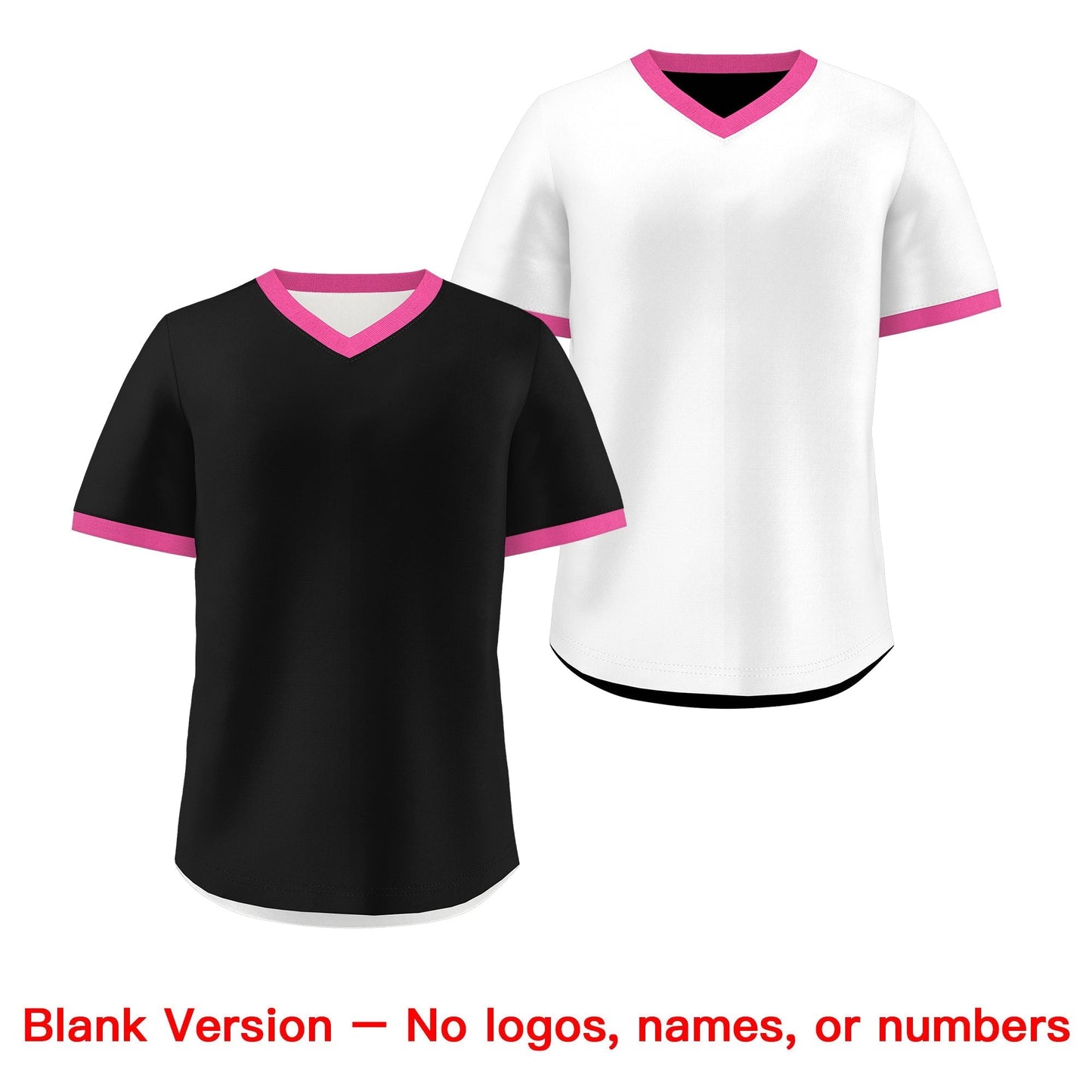 Custom White Black Pink Reversible Pullover Baseball Jersey Classic Style Breathable
