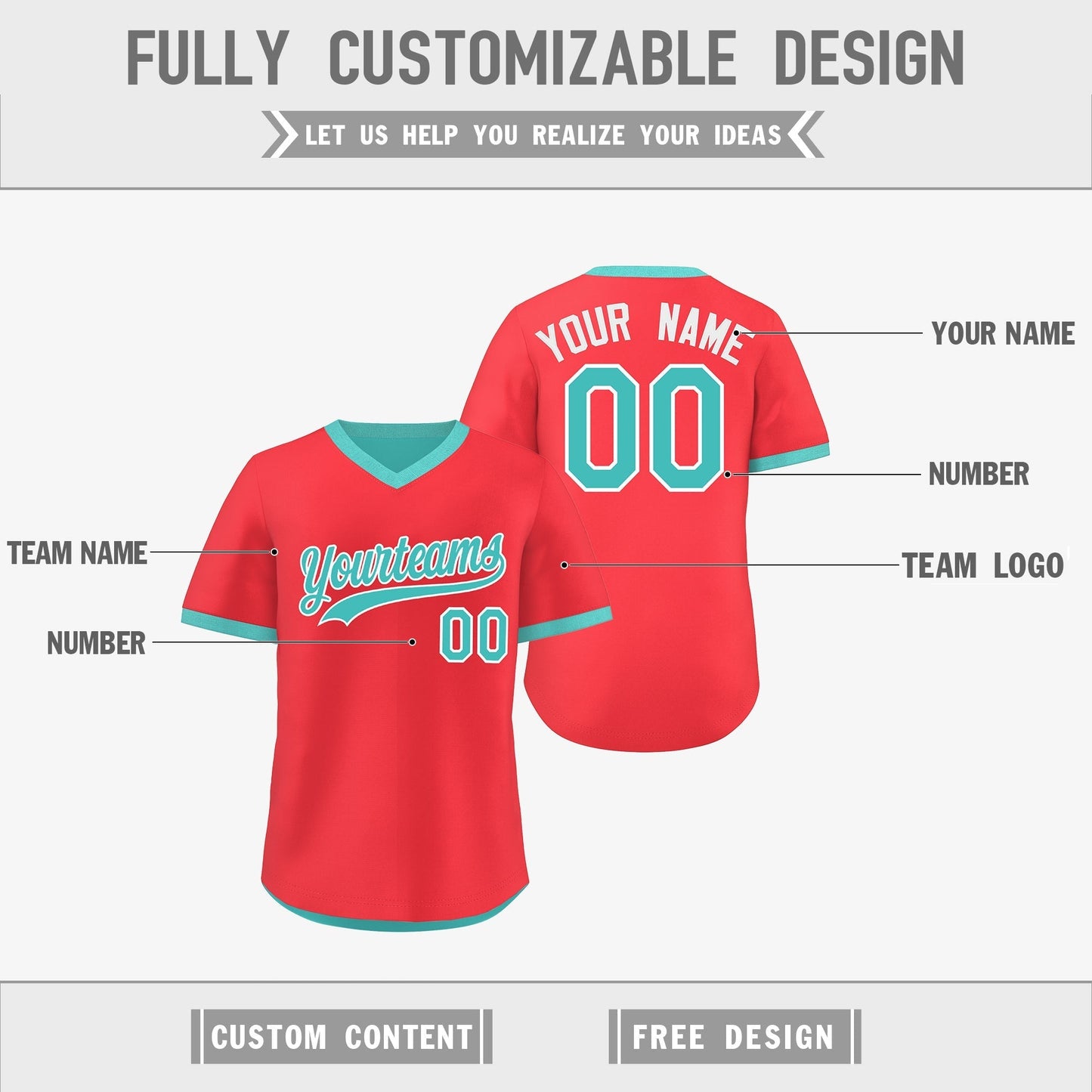 Custom Teal Neon Green Reversible Pullover Baseball Jersey Classic Style Lightweight