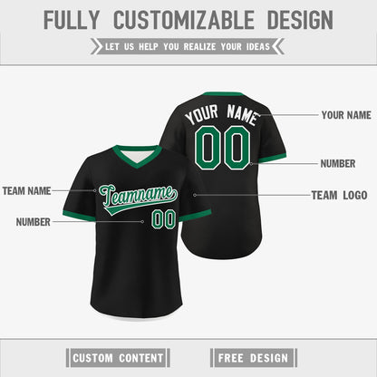 Custom White Black Kelly Green Reversible Pullover Baseball Jersey Classic Style Breathable