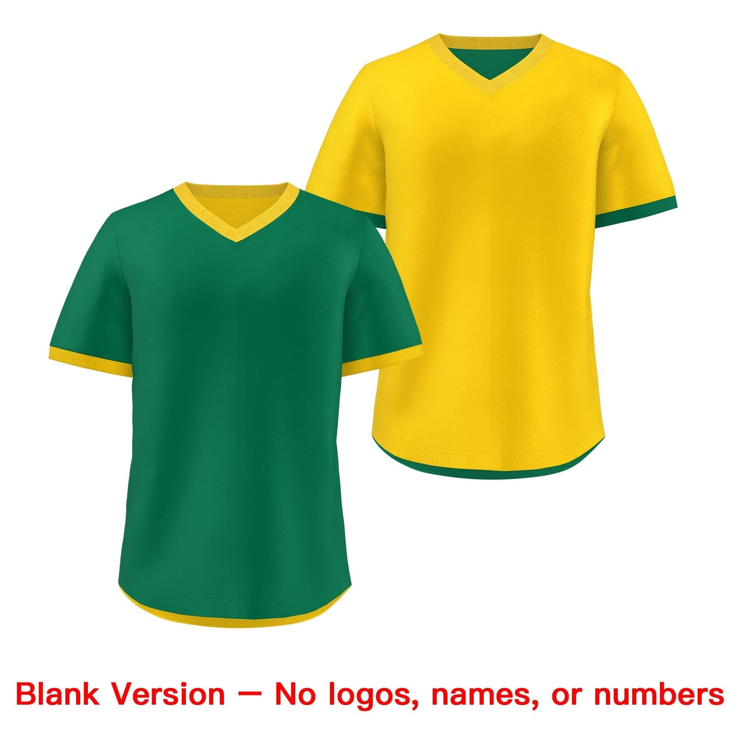 Custom Kelly Green Gold Reversible Pullover Baseball Jersey Classic Style Quick Dry