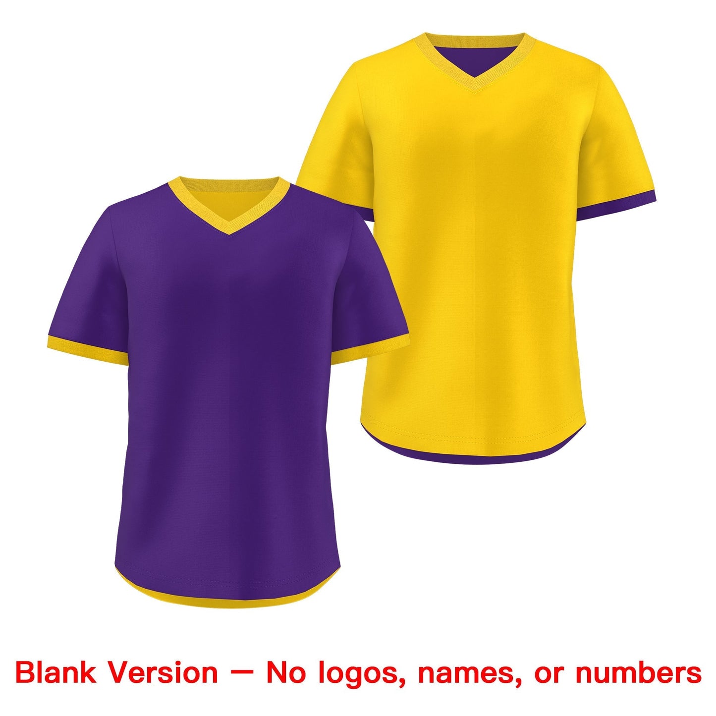 Custom Purple Gold Reversible Pullover Baseball Jersey Classic Style Breathable