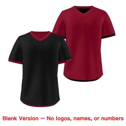 Custom Crimson Khaki Reversible Pullover Baseball Jersey Classic Style Lightweight