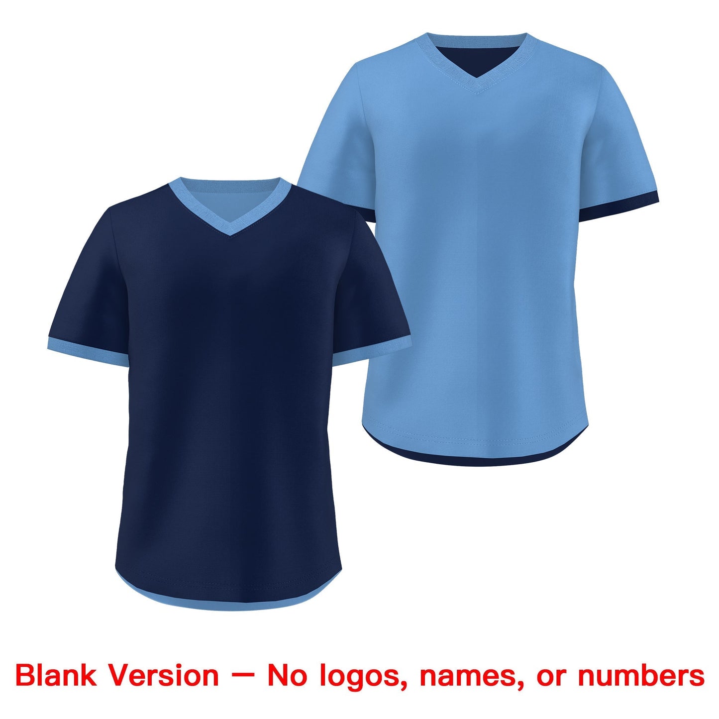 Custom Light Blue Navy Reversible Pullover Baseball Jersey Classic Style Lightweight
