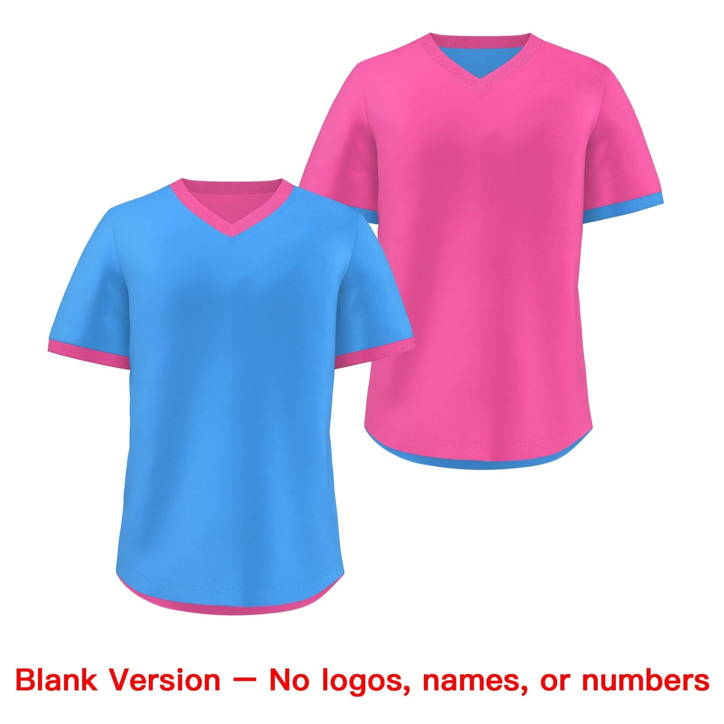 Custom Pink Powder Blue Reversible Pullover Baseball Jersey Classic Style Breathable