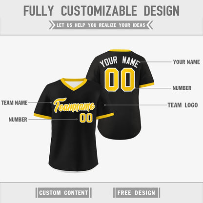 Custom White Black Gold Reversible Pullover Baseball Jersey Classic Style Lightweight