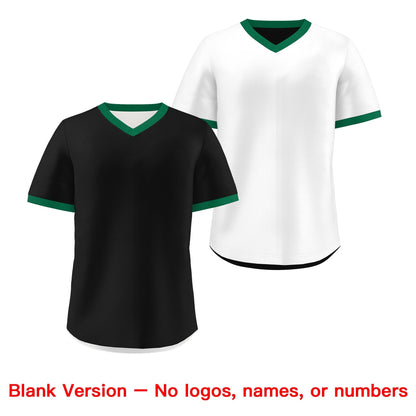 Custom White Black Kelly Green Reversible Pullover Baseball Jersey Classic Style Breathable
