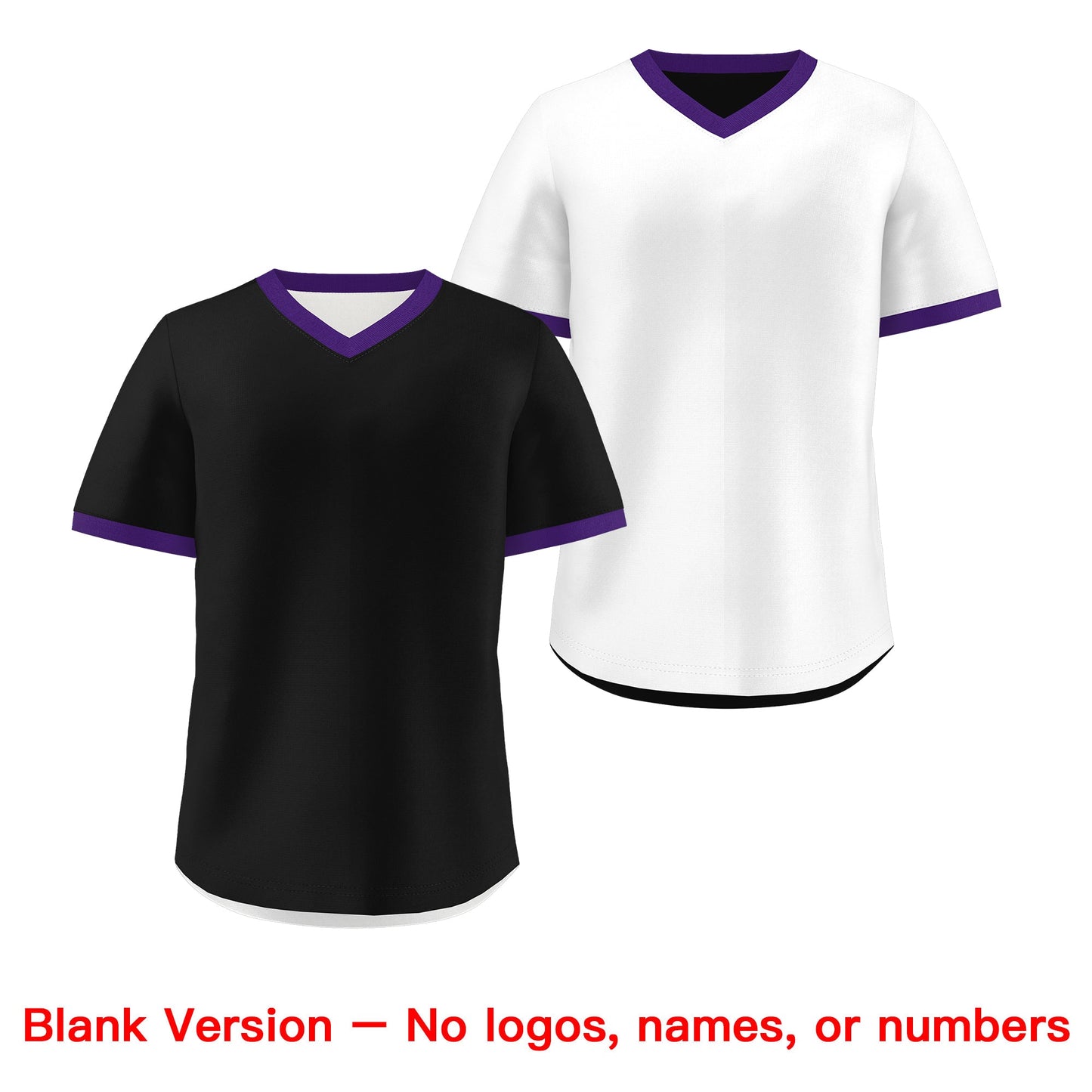 Custom White Black Purple Reversible Pullover Baseball Jersey Classic Style Quick Dry