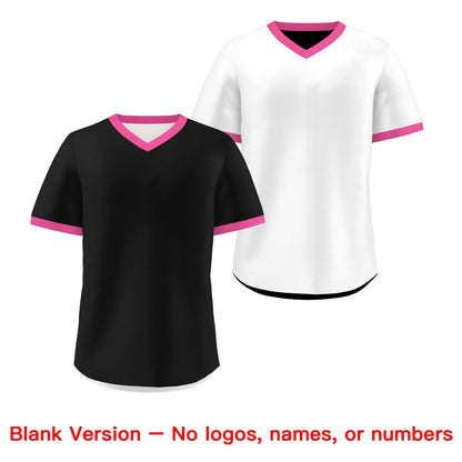Custom White Black Pink Reversible Pullover Baseball Jersey Classic Style Breathable