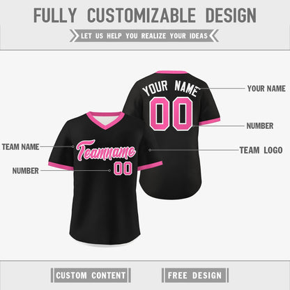 Custom White Black Pink Reversible Pullover Baseball Jersey Classic Style Breathable
