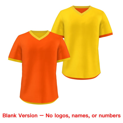 Custom Gold Orange Reversible Pullover Baseball Jersey Classic Style Lightweight