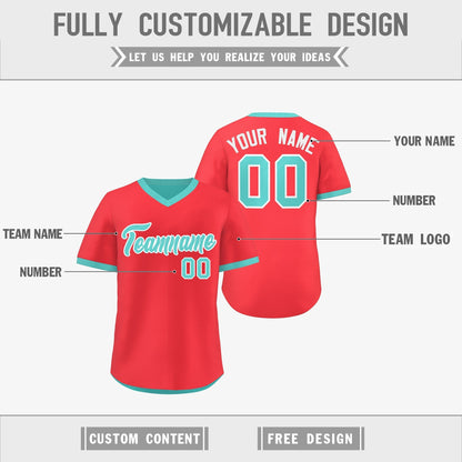 Custom Teal Neon Green Reversible Pullover Baseball Jersey Classic Style Lightweight