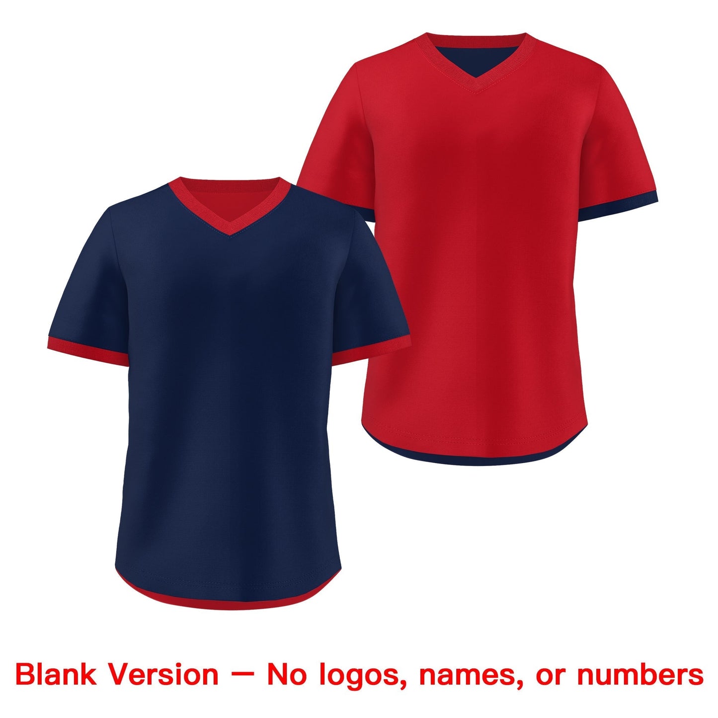 Custom Red Navy Reversible Pullover Baseball Jersey Classic Style Quick Dry