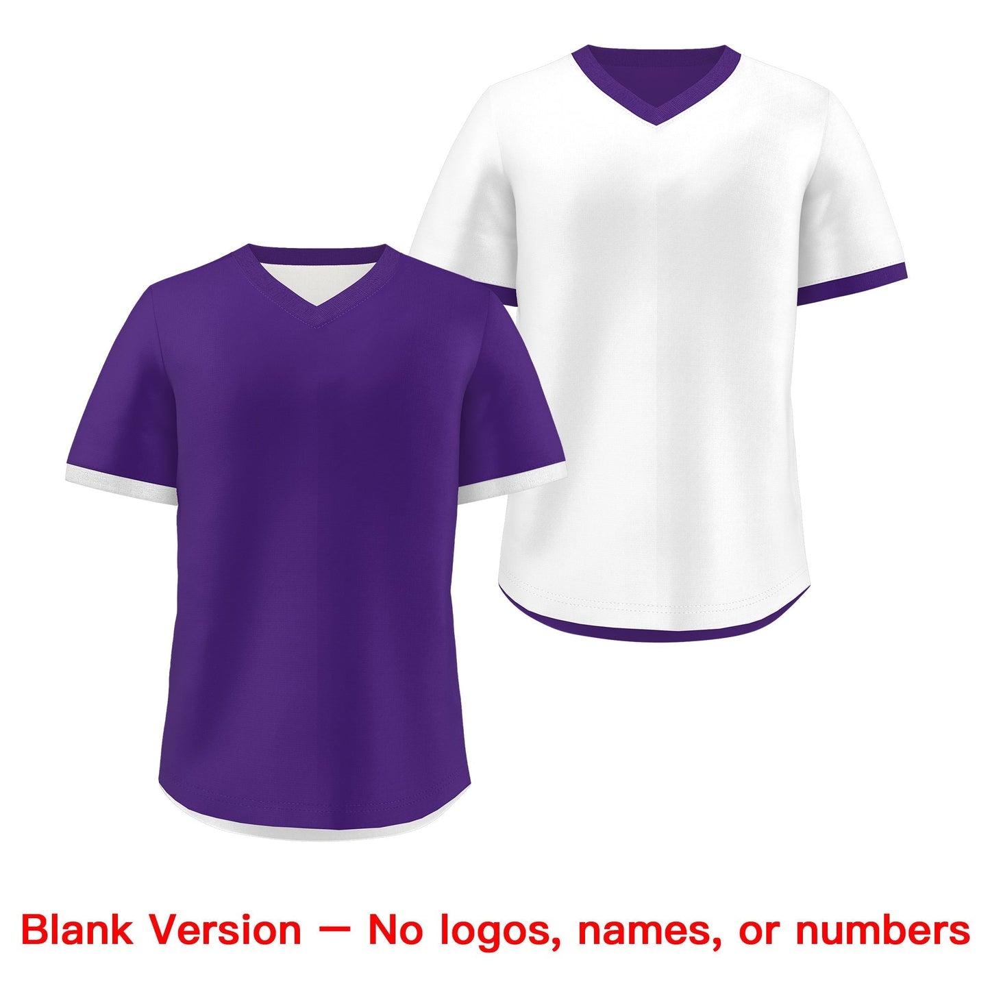 Custom Purple White Reversible Pullover Baseball Jersey Classic Style Breathable