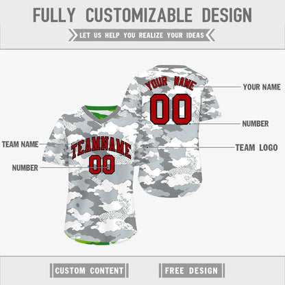Custom Silver Light Green Reversible Pullover Baseball Jersey Camo Lightweight