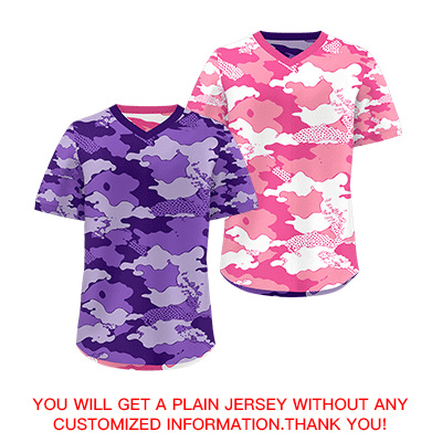 Custom Purple Pink White Reversible Pullover Baseball Jersey Camo Stretch Fabric
