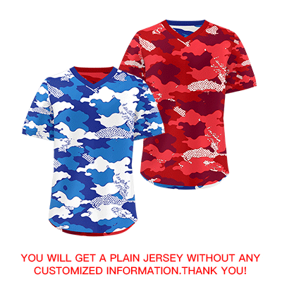 Custom Royal Royal Blue Red Reversible Pullover Baseball Jersey Camo Breathable