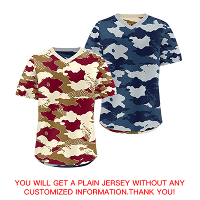 Custom Camel Cream Navy Reversible Pullover Baseball Jersey Camo Breathable