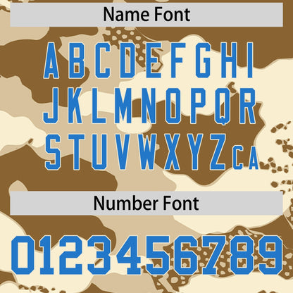 Custom Camel Cream Powder Blue Reversible Pullover Baseball Jersey Camo Lightweight