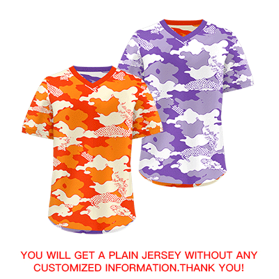 Custom Orange Purple Reversible Pullover Baseball Jersey Camo Breathable