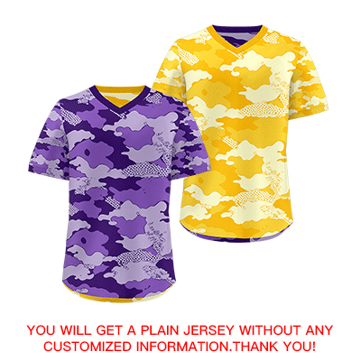 Custom Light Purple Yellow Cream Reversible Pullover Baseball Jersey Camo Lightweight