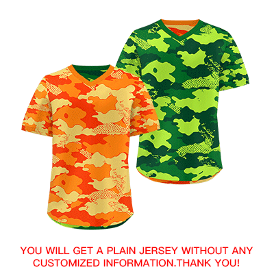 Custom Orange Dark Green Kelly Green Reversible Pullover Baseball Jersey Camo Breathable