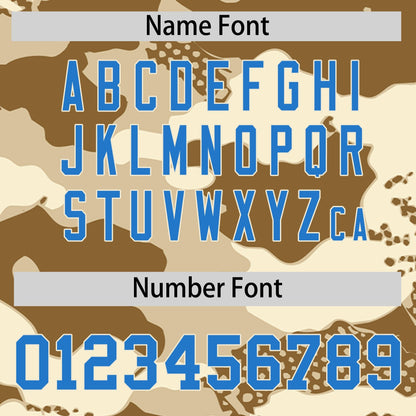 Custom Camel Cream Powder Blue Reversible Pullover Baseball Jersey Camo Lightweight