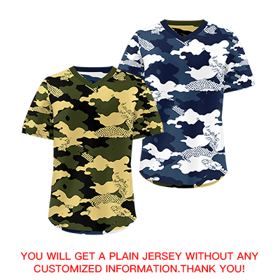 Custom Olive Khaki Midnight Blue Reversible Pullover Baseball Jersey Camo Stretch Fabric