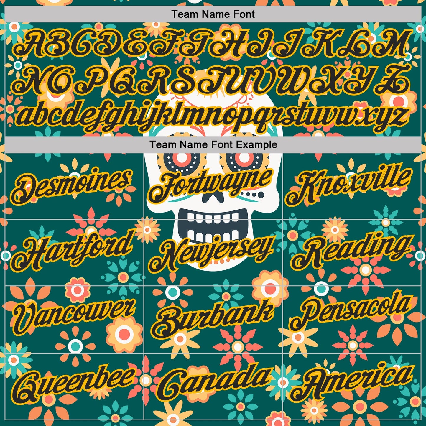 Custom Midnight Green Black-Gold Day of the Dead Mexican Sugar Skull Performance Polo Shirt