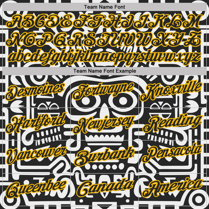 Custom Black-Gold Mexican Aztec Mayan Tribal Performance Polo Shirt
